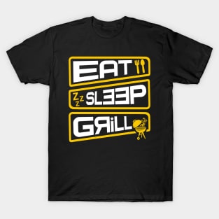 'Eat Sleep Grill' Lovely Food Barbeque Gift T-Shirt